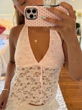 Lace Halter Chemise Tank - Soft Pink Women’s Intimate